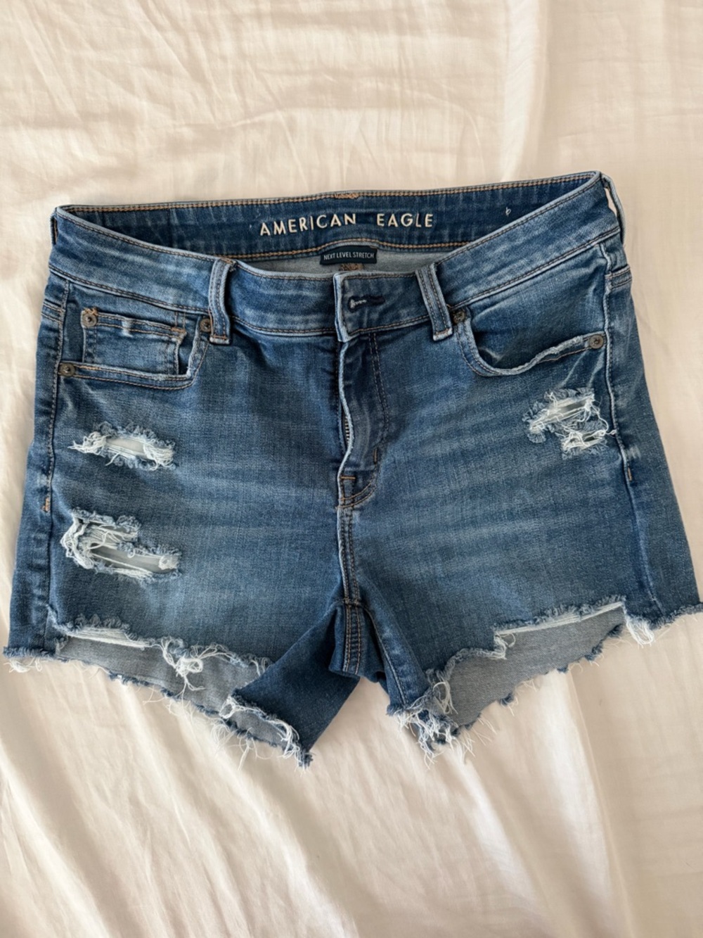 American Eagle Outfitters Distressed Cutoff Denim Shorts - Blue Size 4